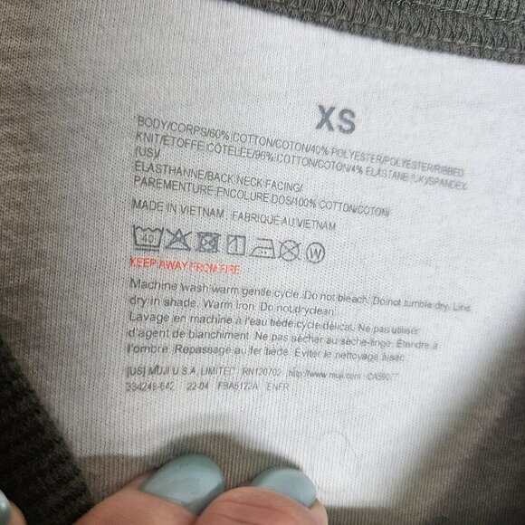 Muji Womens Olive Green Crew Neck Casual Sweatshirt Pull Over Minimalist XS - Picture 5 of 8